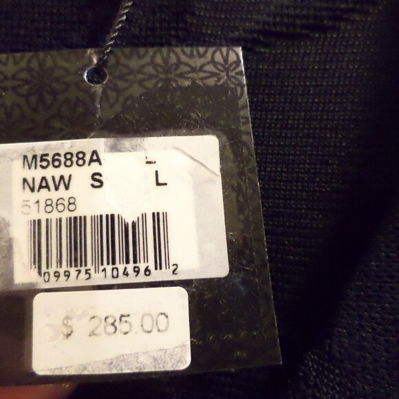 Ming Wang Open Front Jacket  ~ Navy with White Dots + Swirl Accents ~ Large  New - Picture 7 of 12